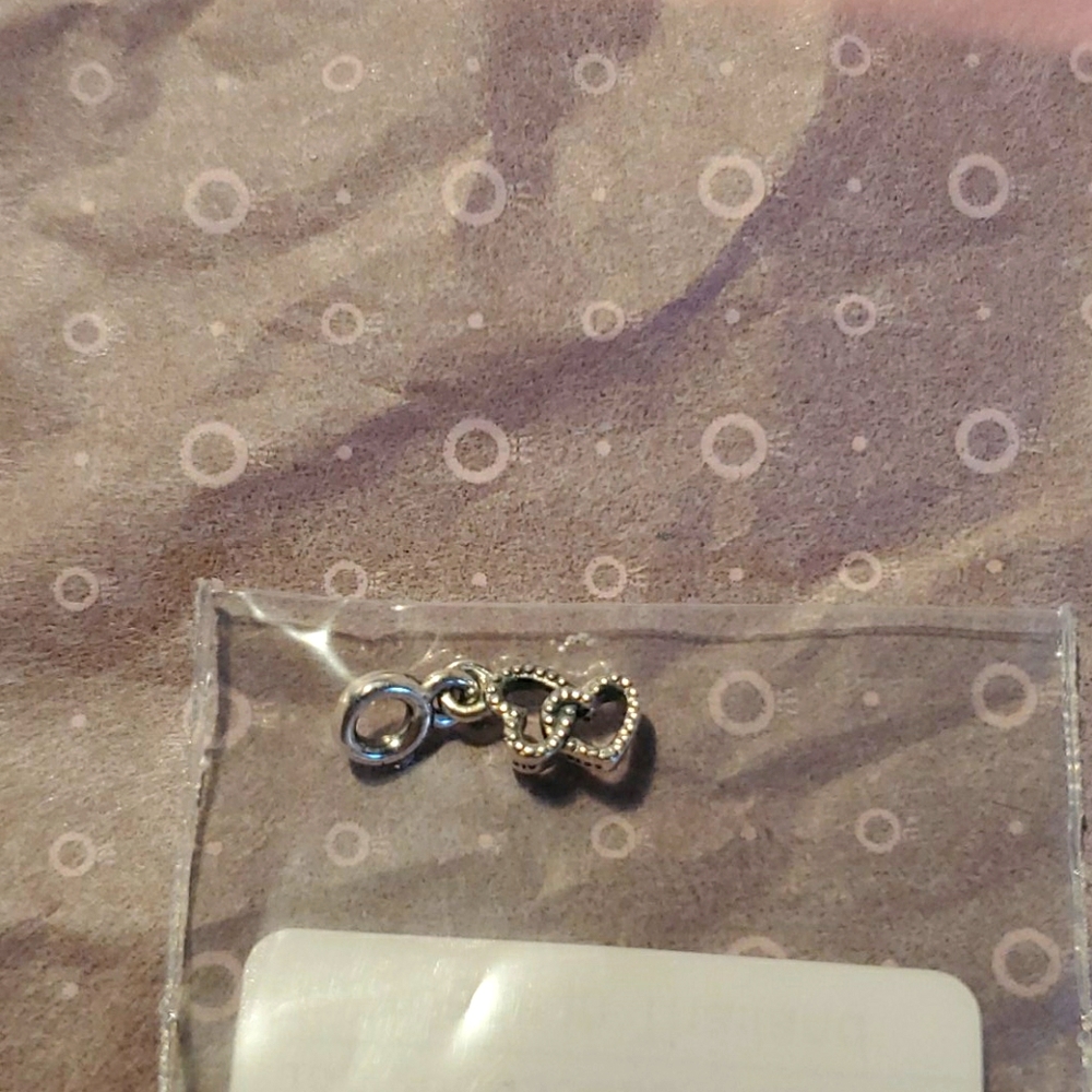 Pandora double heart dangle swarsowski heart